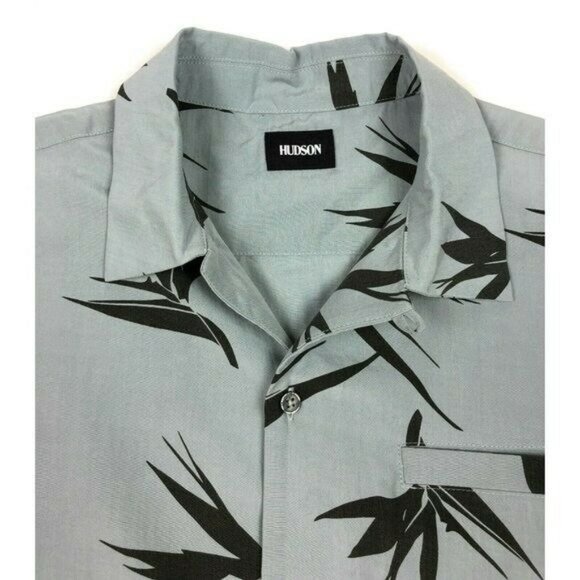 Hudson Mens XL Camp Collar Printed Short Sleeve Button Front Hawaiian Shirt - Picture 3 of 8